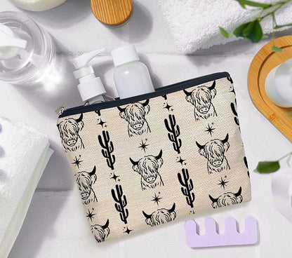 IWXYI Western Bag,Western Gifts for Women,Western Cow Makeup Bags With Zipper,Western Cow Make Up Bag Zipper Pouch Travel Toiletry