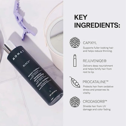 MONAT Black Shampoo + Conditioner – A 2-in-1 Formula for Optimal Hair Care in One Step – Cleanses, Conditions, and Promotes Stronger, Healthier-Looking Hair – For All Hair Types – 237ml (8.0 fl oz)