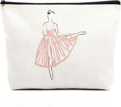 fkovcdy Ballet Dance Bag - Ballerina & Dancer Gifts for Teens & Girls - Toiletry Bag Zipper Pouch for Women & Friends - Birthday Gift