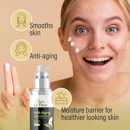 2 Pack - Derm La Fleur Anti- Aging Serum - Derm La Fleur Plus, Derm La Fleur Luxe 2 Bottles Serum For 2 Months, Derma Fleur Moisturizing Skin Conditioner.