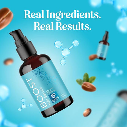 Volumizing Biotin Hair Serum for Men & Women - Caffeine Serum for Hair and Scalp Care with Peppermint Black Castor & Rosemary Oil for Enhanced Volume Shine & Hydration - Vegan & Cruelty Free (4 Fl Oz)