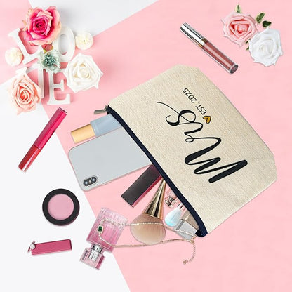 ancpeany Wedding Bridal Shower Gifts for Bride To Be 2025, Future Mrs Makeup Bag, Bachelorette Party favors Accessories, Wifey Engagement Gifts for Women, Small Cosmetic Travel Pouch