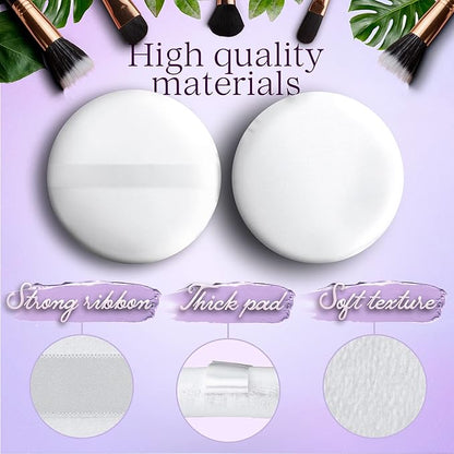 NextClimb Extra Large 4.5” White 100% Cotton Powder Puff for Makeup, Round, Comfortable to Hold