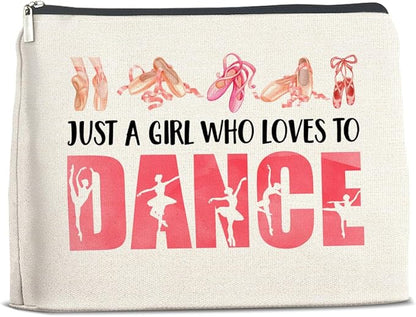 Dance Gifts Makeup Bag for Girls & Women Students & Dancers - Cosmetic Bag with Zipper for Dance Competition