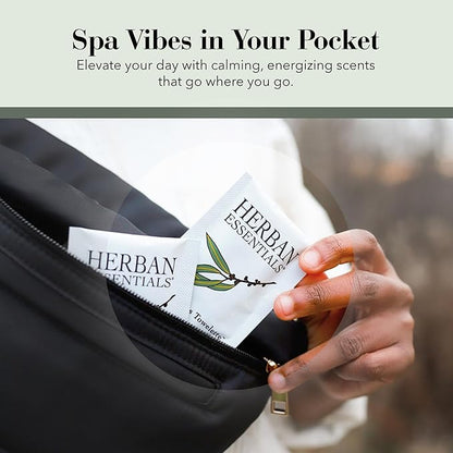 Herban Essentials - Eucalyptus Wipes & Towelettes - Essential Oil Wipes for Hands & Body - Travel Size Essentials and Toiletries - Natural, Individually Wrapped, Disposable & Moist Refresh (7 count)