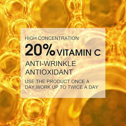 Premium 20% Vitamin C Serum For Face with Hyaluronic Acid, Retinol & Amino Acids - Boost Skin Collagen,Hydrate & Plump Skin, Anti Aging & Wrinkle Facial Serum (4 Fl Oz (Pack of 1))