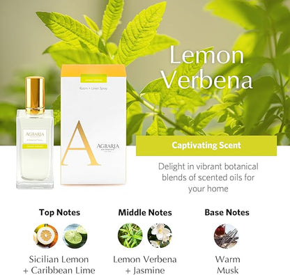 AGRARIA Room and Linen Spray, Luxury Room Fragrance for Clothes, Bed, and More, Essential Perfume Grade Oils Infused Linen Fresh Spray