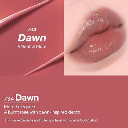 Unframed Hydro Blow Tint – 734 Dawn | Hydrating Gloss Lip Tint | 0.3 fl oz / 9 g | Korean Beauty