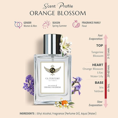 CA Perfume Impression of Orange Blossom for Women and Men Long Lasting Unisex Fragrance Eau De Parfum 1.7 Fl Oz 50ml