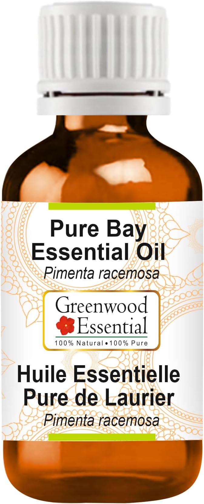 Greenwood Essential Bay Essential Oil (Pimenta racemosa) Pure | Non-Sticky | Non-Greasy | Lightweight | Men & Women | All Skin Types | Steam Distilled 30ml (1 oz)