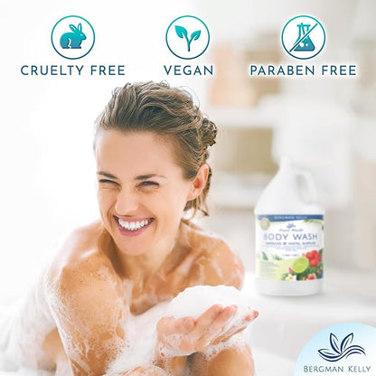BERGMAN KELLY Refill Gallon Size Body Wash (128 fl oz, Tropical Waterfall Scent), Delight Your Guests with an Invigorating and Refreshing Body Wash, Quality Guest Hotel Toiletries in Bulk