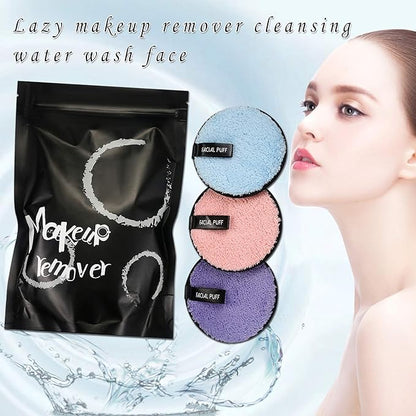 Vtrem 3 Colors Makeup Remover Pads: Reusable Soft Facial Cleaning Puffs Towels Christmas gifts Double-Side Washable Make Up Removing Cloth Microfiber Multi-function, Pink/Purple/Blue