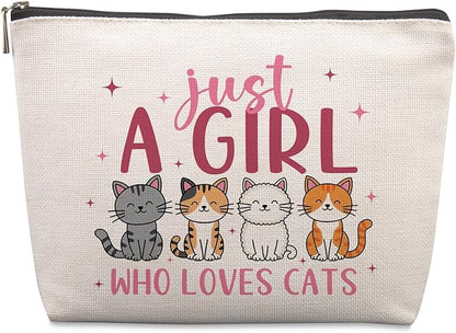 Cat Makeup Bag Cute Cats Themed Gifts for Cat Lovers Women Girls Funny Birthday Friendship Christmas Gifts Cute Cats Pencil Case Zipper Pouch for Women Best Friends Mom Sister Bestie