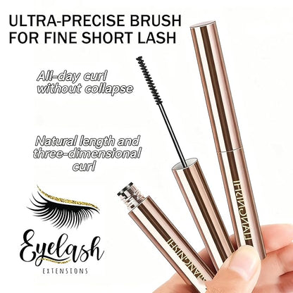 Ultra-Slim Brush Tubing Mascara for Mature Lashes – Waterproof Volume + Length for Fine Short Lower Lashes, Hypoallergenic Smudge-Proof Formula, Older Women Sensitive Eyes Friendly (Black)