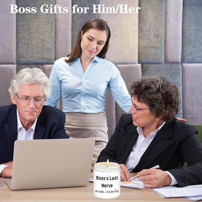 Boss Gifts,Boss Lady Gifts for Women, Men, Funny Anniversary Christmas Birthday Best Gift for Him, Her - Lavender Scented Candles