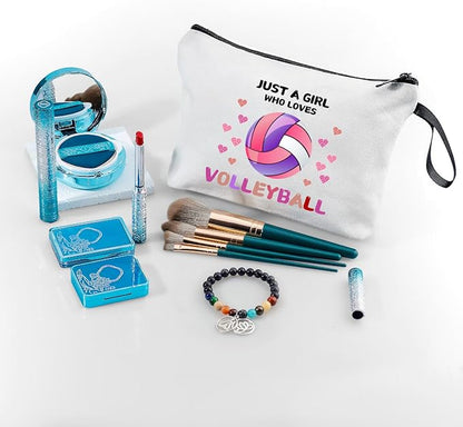 Volleyball Gifts for Teen Girls,Volleyball Gifts for Team,Volleyball Makeup Bag,Volleyball Stuff,Small Cosmetic Bag,Birthday Gifts for Friends Female,Volleyball Gifts,Christmas