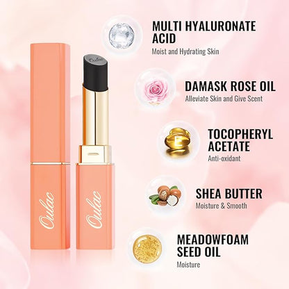 Oulac Black Lipstick for Women, Halloween Matte Lipsticks, Full Coverage Lip Color, Satin Matte Finish, Cream Texture, Hydrating, Infused with Hyaluronic Acid, Vegan & Clean Beauty 4g SG16