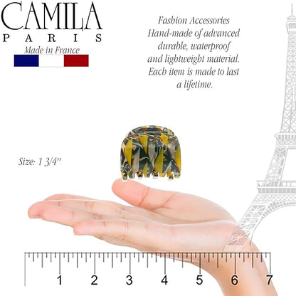 Camila Paris CP3270 French Hair Clip for Women, Small Handmade Mustard, Girls Hair Claw Clips Jaw Fashion Durable and Styling Hair Accessories for Women, Strong Hold No Slip Grip, Made in France