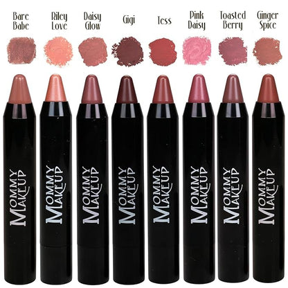 Mommy Makeup Triple Sticks Lipstick, Cream Blush & Teatment All-In-One with Shea & Cocoa Butter - Soft & Creamy Moisturizing Lip Crayon For Lips & Cheeks (Pink Daisy)