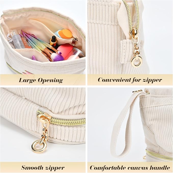 Birthday Gifts for Girls, Personalized Initial Women Makeup Bag, Travel Make up Bag Cosmetic Bag Preppy Stuff Bag for Girlfriend Wife Teacher 18th Birthday Gifts for Girls Teen Girl Gifts Trendy - O