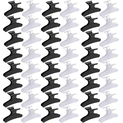 48 Pcs Black and White Butterfly Hair Clips for Styling and Sectioning - Pro Claws Clamps for Cutting, Coloring - Hair Accessories for Women Girls