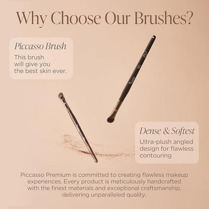 Piccasso 224 Eyeshadow Brush – Korean Eye Makeup Brush with Soft Tapered Bristles for Blending and Nose Contouring, Multi-Use Eye Shadow Brush for Daily Makeup and Shading