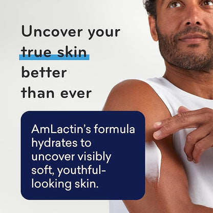 AmLactin Intensive Healing Body Lotion for Dry Skin - 14.1 oz and 7.9 oz Pump Bottles - 2-in-1 Exfoliator & Moisturizer with Ceramides & 15% Lactic Acid