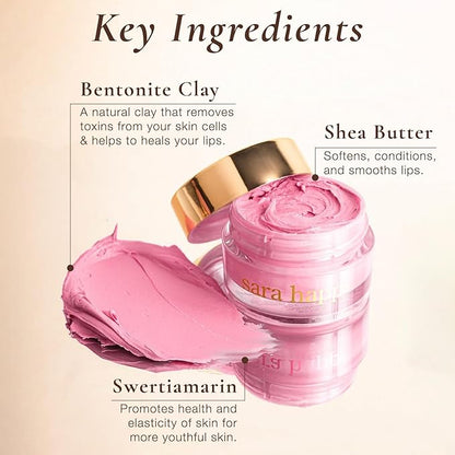 Sara Happ Sweet Clay Mask + Vanilla Bean Sugar Lip Scrub Duo - Exfoliating Lip Treatments, Moisturizers for Dry and Flaky Lips, Vegan (0.47 Oz and 0.5 Oz jars)