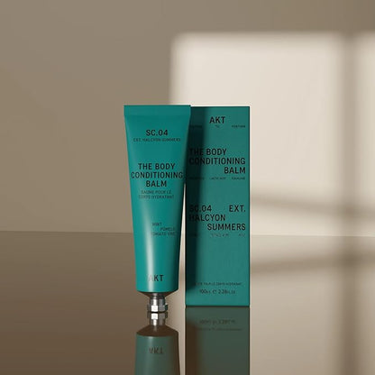 Akt The Body Conditioning Balm 3.4 Fl Oz, Firming Body Cream, Hydrating Balm with Olive Squalane & Lactic Acid, Vegan Moisturizer, Plastic Free, Sc.04 Halcyon Summers, All Genders