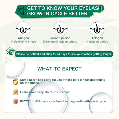 KEYYOULASH Eyelash Serum to Grow Lashes & Brows Eye Lash Serum for Lashes with Advanced Formula Eyelash Enhancing serum for Longer Thicker and Fuller Lashes Vegan & Cruelty-Free (5ML)