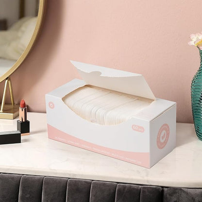 Square Cotton Pads,100% Cotton, Not to Shed or Fall Apart, 60 Count, Unique Triple-Layer Design for Daily Skin Care