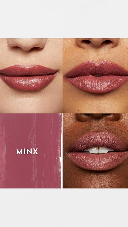 Lawless Women's Forget the Filler Lip-Plumping Line-Smoothing Satin Cream Lipstick, Minx, Pink, 0.1 Ounce