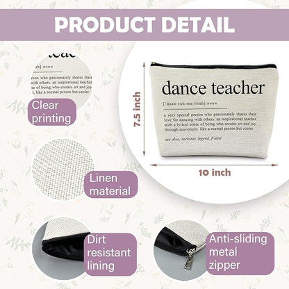 Dance Teacher Gifts Makeup Bag for Women, Dance Teacher Appreciation Gifts, Gifts for Dance Teachers Cosmetic Bags Toiletry Bag, Dance Makeup Bag
