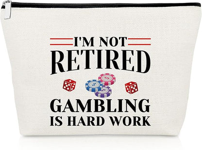 Gambler Gifts for Women Casino Makeup Bag Lover Retirement Gambling Cosmetic Bag Slots Slot Machine Lucky Dice Birthday Christmas