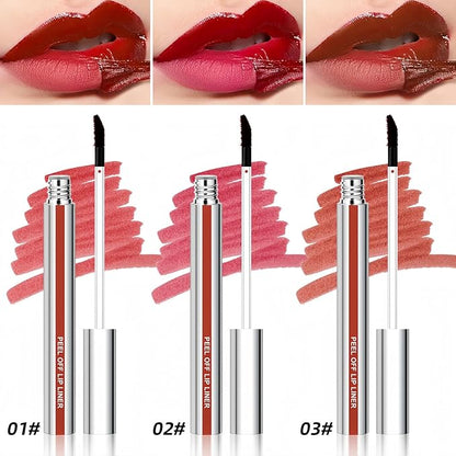 Peel Off Lip Liner Stain Set, 3 Colors Long Lasting Matte Lip Tattoo, Highly Pigmented Color Lip Makeup, Waterproof, Transfer-proof Lipstain for Women