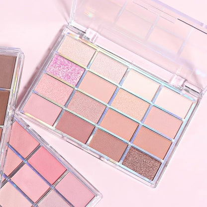 16Colors Light Purple Pink Brown Nude Basics Matte Eyeshadow Palette,Eye Shadow Travel Makeup Palette all in one Long Lasting Waterproof,Great for Travel Gift Kit