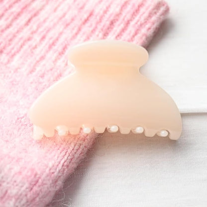 Handmade Celluloid Acetate French Design Barrettes Tortoise Shell Claws Hair Claw Luxury Fashion Accessories Hair Clip for Women (cream white)