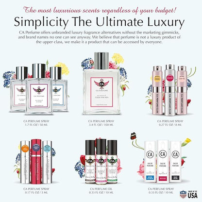 CA Perfume Originals Spice & Black Vanilla for Men Eau De Parfum Vanilla Scent Long Lasting Cologne for Men Travel Size TSA Ready for Day and Night Wear 0.33 Fl Oz 10ml