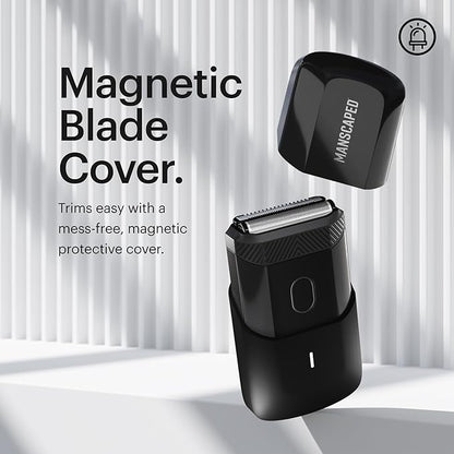 MANSCAPED® The Handyman™ Compact Face Shaver – Portable Men’s Travel Facial Hair Groomer, USB-C Rechargeable Razor, Electric Foil Face Shaver, Waterproof, Cordless, Dual-Action SkinSafe® Foil Blades