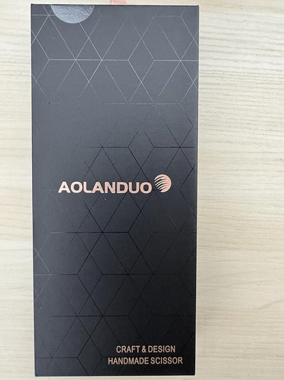 AOLANDUO Convex Edge Hair Cutting Scissors 6" Japanese VG10 Steel, Professional Salon Shears, Offset Handle, Ergonomic, Includes Case & Accessories, Silver White, 1 Count