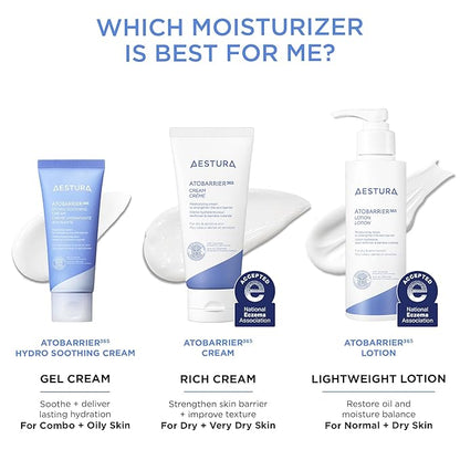 AESTURA ATOBARRIER365 Hydro Soothing Gel Cream Moisturizer with Ceramides for Moisture Barrier Repair | Lightweight Hydration, Instant Cooling, Suitable for Sensitive Skin, 60ML / 2.03 fl.oz.