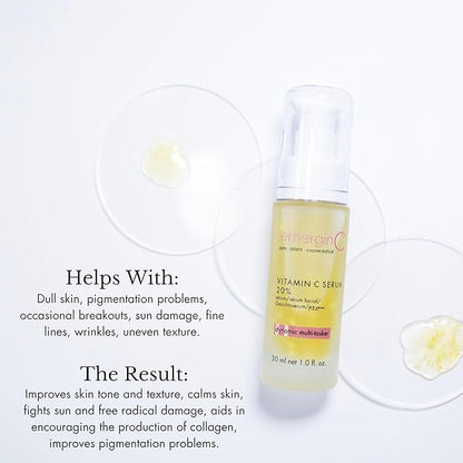 emerginC 20% Vitamin C Facial Serum - Extra Strength Micro-Encapsulated Spheres to Help Address Visible Signs of Aging (1 Ounce, 30 ml)