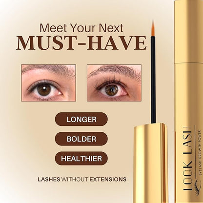 Look Lash Eyelash Enhancing Serum & Eyebrow Serum – Supports Longer-Looking Lashes and Fuller Brows, Gentle for Sensitive Skin, 5.5 ml, 6–8 Mo Supply