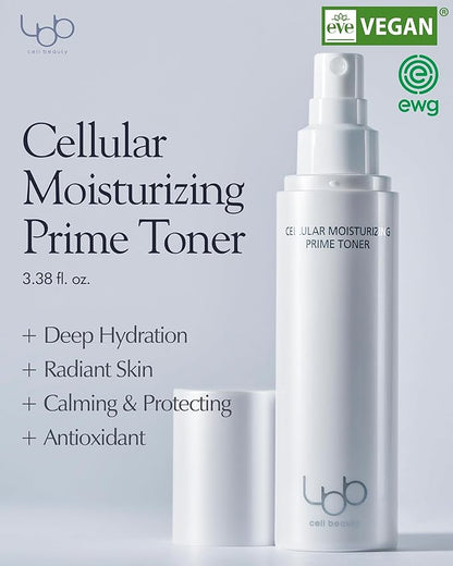 LBB Cellular Moisturizing Prime Toner - Vegan Moisture Boosting Face Spray - Skin Balancing, Exfoliating, Moisturizing - Tangerine Cellular Water, Panthenol, 3.38 fl.oz.