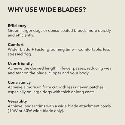 Andis 561460 ceramicEDGE #10W Fine Wide Blade, Small Animal and Pet Grooming, Detachable Replacement Blade, Long Lasting, Stainless Steel