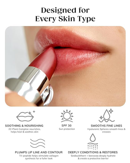KAPLANMD Perfect Pout SPF Lipstick – Anti-Aging Lipstick with SPF 30, Hyaluronic Acid & Maxi-Lip Peptide – Moisturizing Color for Dry Lips – Non-Sticky Cruelty-Free Formula – ROXBURY