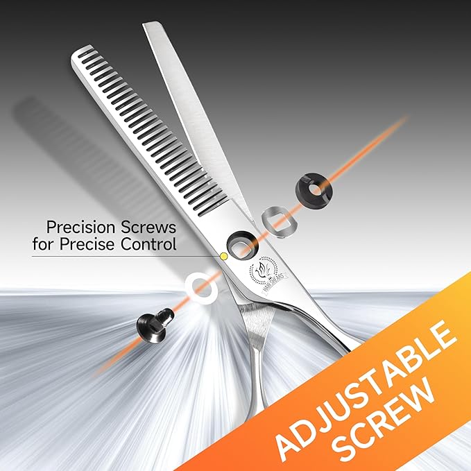Fenice Peak Professional Straight Hair Cutting Scissors 6'' Barber Haircut Shears with Sharp Razor Edge 440C Hair Scissors with Ergonomic Design for Salon and Home User.