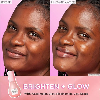 Glow Recipe Watermelon Glow Icons Skin Care Gift Set - Niacinamide Dew Drops Face Serum (40ml) + PHA + BHA Pore Minimizing Toner with Hyaluronic Acid (150ml) + Pink Juice Facial Moisturizer (25ml)