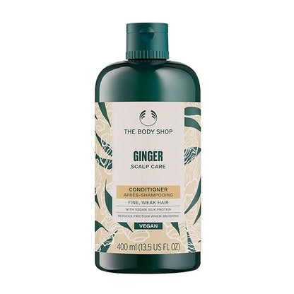 The Body Shop Ginger Scalp Care Conditioner, Fine, Weak Hair, With Silk Protein, Reduces Friction When Brushing, Vegan | 400 mL / 13.5 Oz