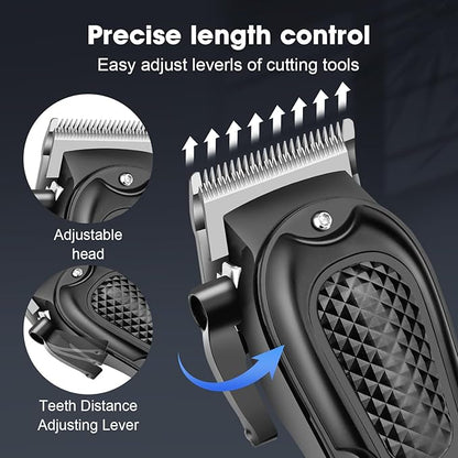 HIENA Professional Hair Clipper Set & Trimmer Kit for Men, Rechargeable Cordless Barber Clippers for Hair Cutting, Haircut Clippers, Gift for Men
